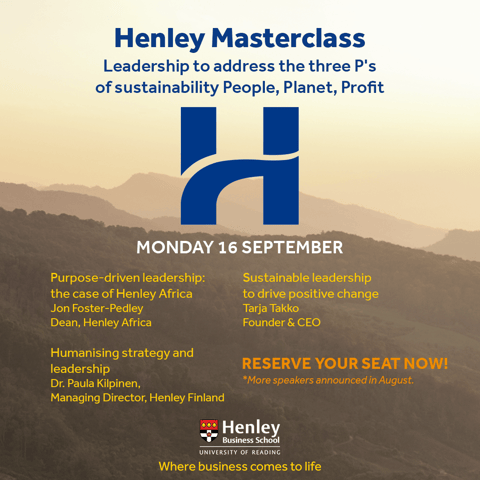 Henley Masterclass: Purpose-driven Leadership